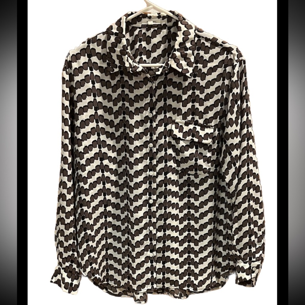 Pleione Geometric Print Tunic Button Down Size Medium